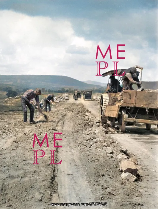 : Men engaged in roadworks : Men engaged in roadworks