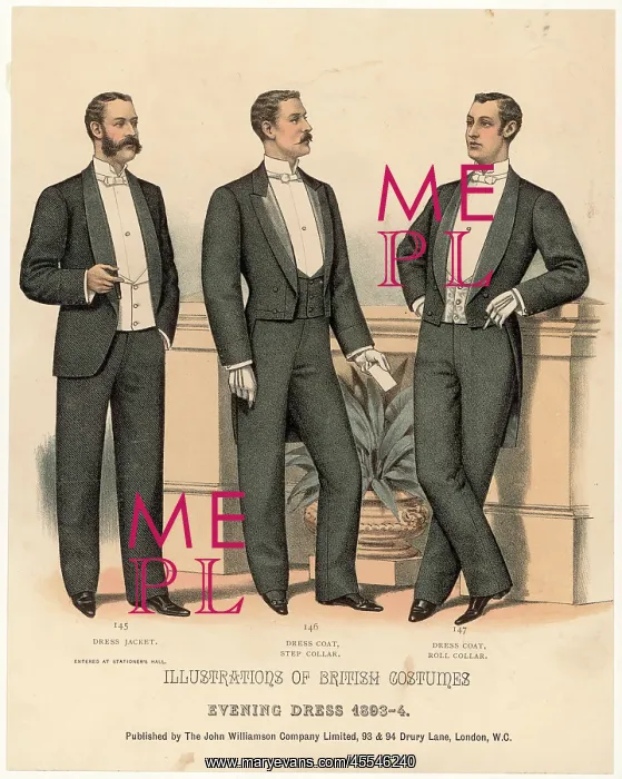 : Men Evening Dress 1893 : Men Evening Dress 1893