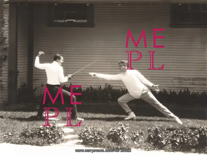 : Two men fencing : Two men fencing