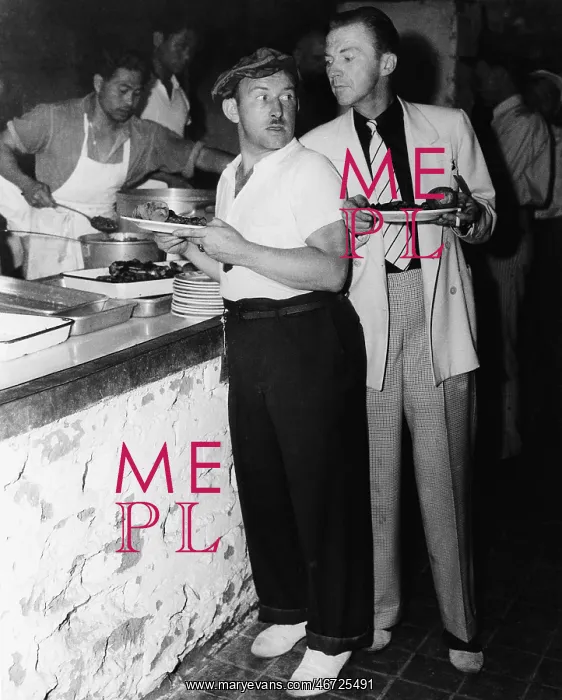 : Men in food line : Men in food line