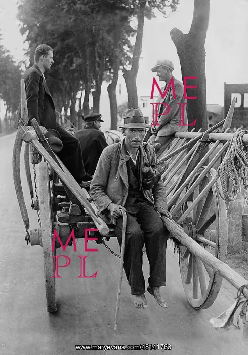 : Men on a horse cart, 1932 : Men on a horse cart, 1932