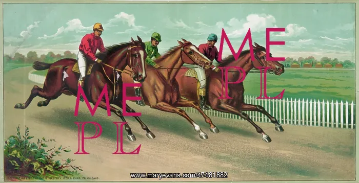  : Three men on horseback racing