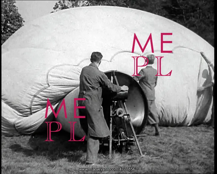 : Men Inflating a Hot Air Balloon : Men Inflating a Hot Air Balloon