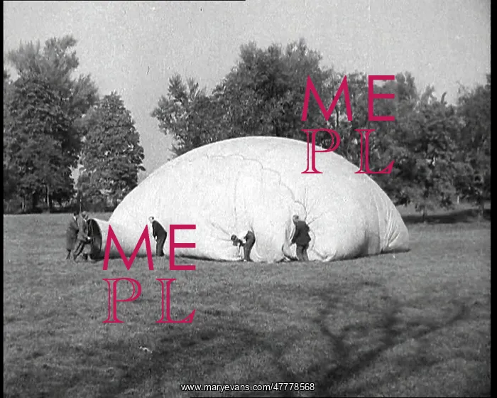 : Men Inflating a Hot Air Balloon : Men Inflating a Hot Air Balloon