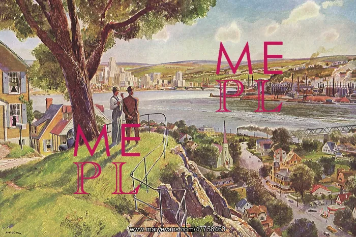  : Men look at City and River