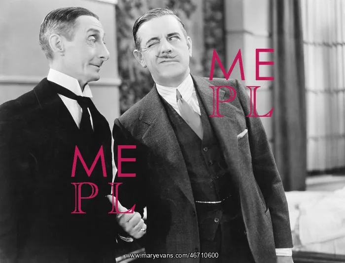 : Men looking at each other and winking : Men looking at each other and winking