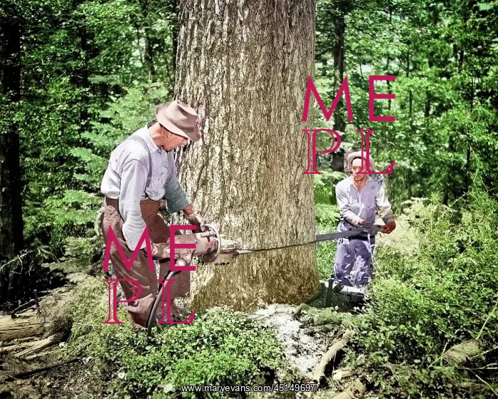: Two Men Lumberjacks Working Together Using Compressed : Two Men Lumberjacks Working Together Using Compressed