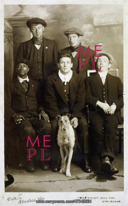 : THREE MEN AND LURCHER : THREE MEN AND LURCHER