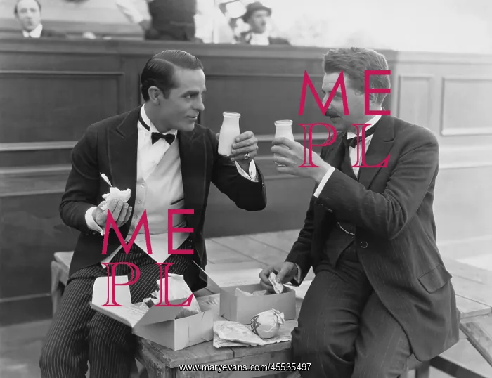 : Two men making a toast : Two men making a toast