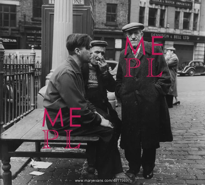 : Three men in a market square : Three men in a market square