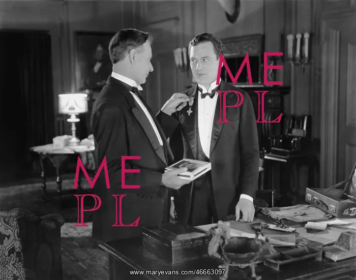 : Men with medal on lapel : Men with medal on lapel
