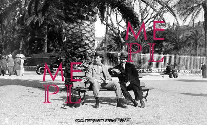 : Two men outside Hotel Grey D'Albion, Cannes : Two men outside Hotel Grey D'Albion, Cannes