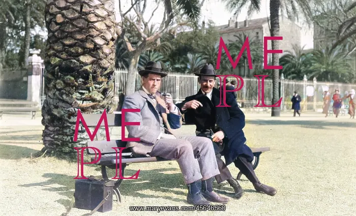 : Two men outside Hotel Grey D'Albion, Cannes : Two men outside Hotel Grey D'Albion, Cannes