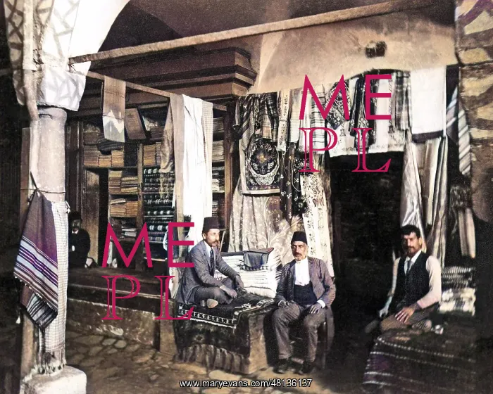 : Men outside a Turkish bazaar : Men outside a Turkish bazaar