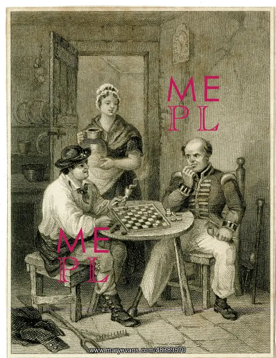  : Two men playing draughts - The Veteran Defeated