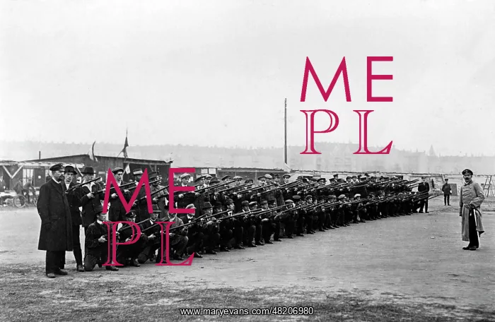 : Men at a pramilitary exercise, 1914 : Men at a pramilitary exercise, 1914