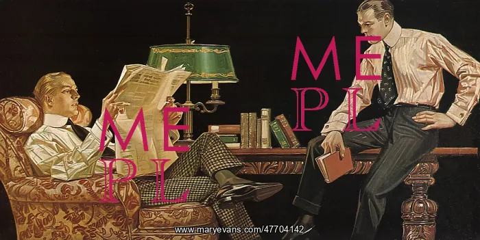 : Men Read in Study : Men Read in Study