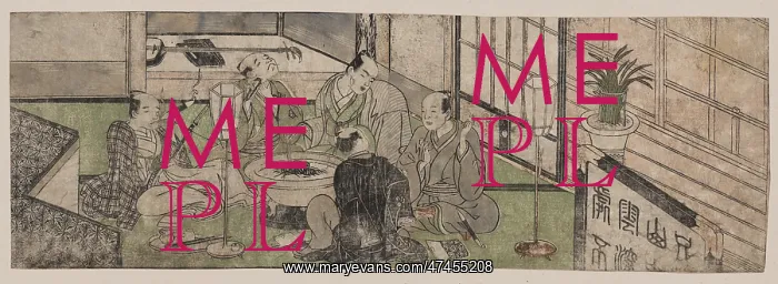 : Five men relaxing around a hibachi : Five men relaxing around a hibachi