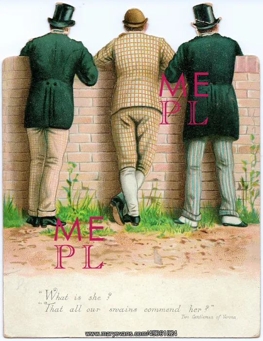 : Three men on a reversible New Year card : Three men on a reversible New Year card