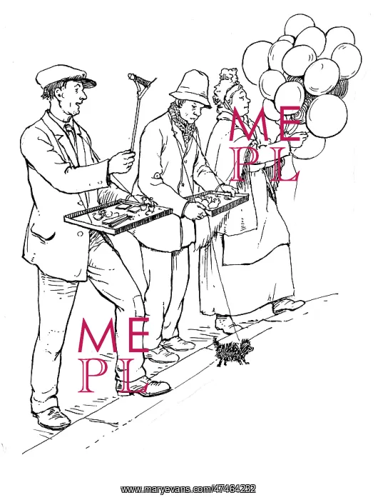  : Two men with sample trays and a dog