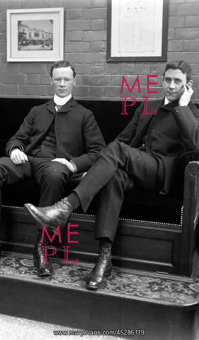 : Two men on a seat : Two men on a seat