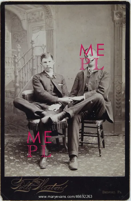 : Two men seated on two chairs studio : Two men seated on two chairs studio