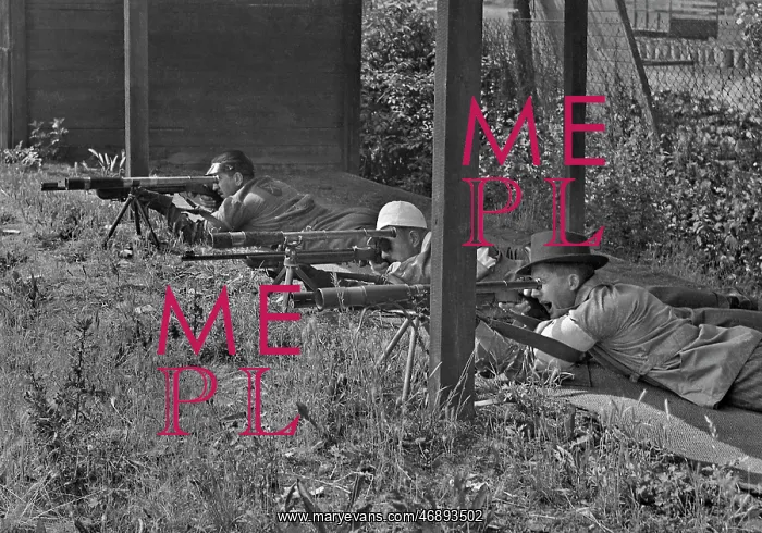 : Three men at a shooting range : Three men at a shooting range
