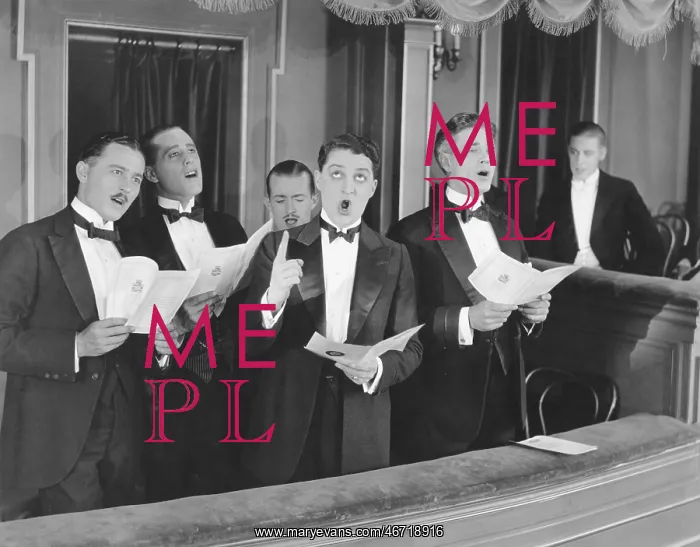 : Men singing in choir : Men singing in choir