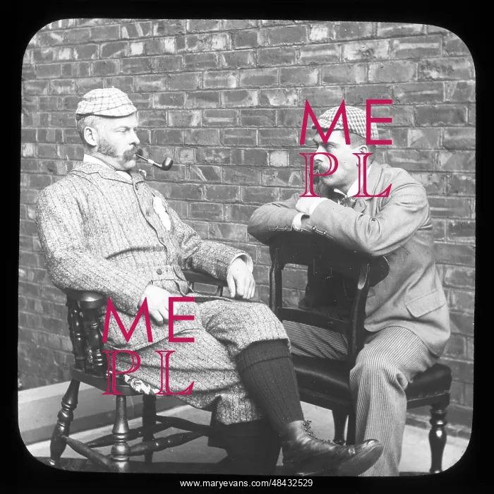  : Two men sitting smoking their pipes