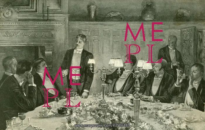 : Men at a Stag Night dinner : Men at a Stag Night dinner