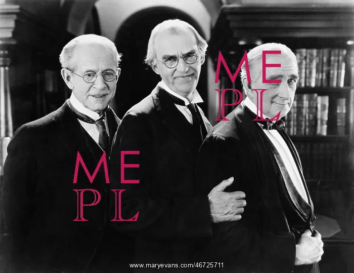 : Three men standing together : Three men standing together