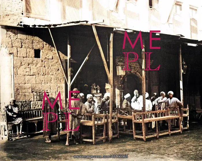 : Men at a street cafe, Egypt : Men at a street cafe, Egypt