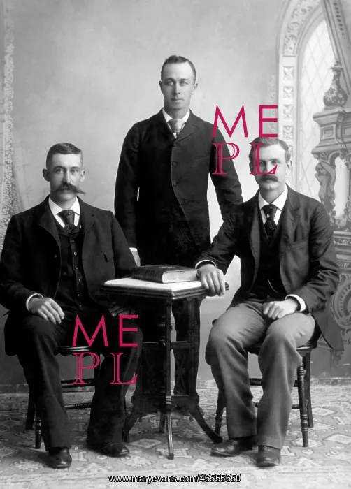  : Three Men at Table - Studio Portrait