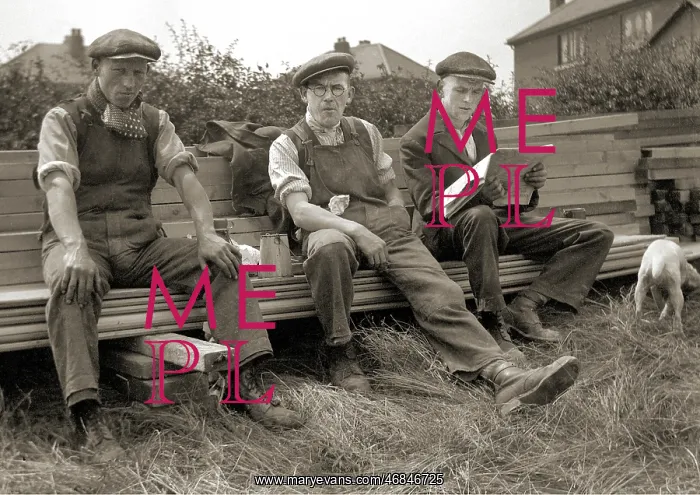: Three men taking a break : Three men taking a break