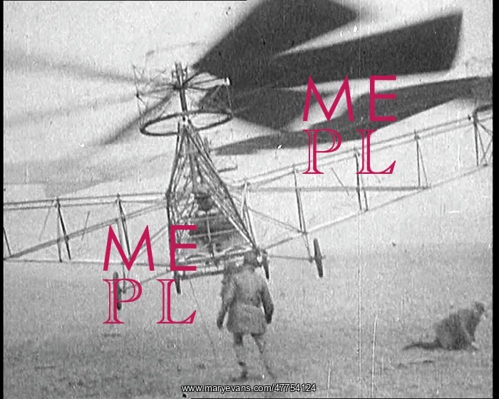 : Men Testing Early Helicopter Style Contraptions : Men Testing Early Helicopter Style Contraptions