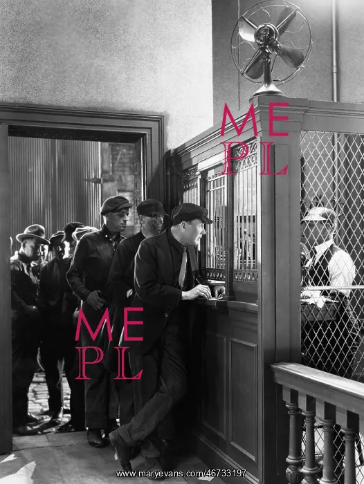 : Men waiting in line to place bets : Men waiting in line to place bets