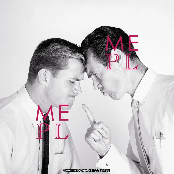 : Two Men in White Shirts and Neckties Forehead : Two Men in White Shirts and Neckties Forehead