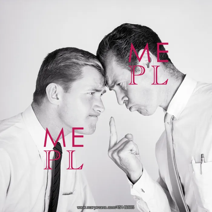 : Two Men in White Shirts and Neckties Forehead : Two Men in White Shirts and Neckties Forehead