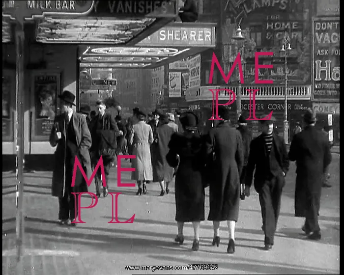 : Men and Women Walking Through Leicester Square : Men and Women Walking Through Leicester Square