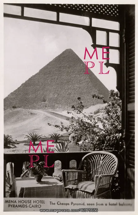 : Mena House Hotel, Cairo, Egypt - View of Cheops Pyramid : Mena House Hotel, Cairo, Egypt - View of Cheops Pyramid