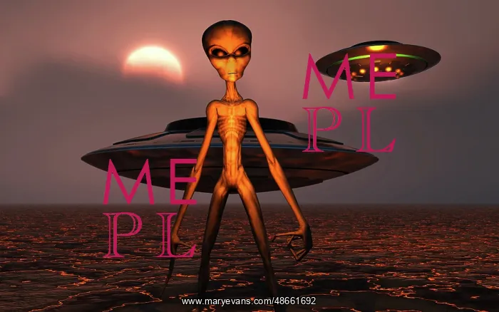 : A menacing looking grey alien exploring a young : A menacing looking grey alien exploring a young