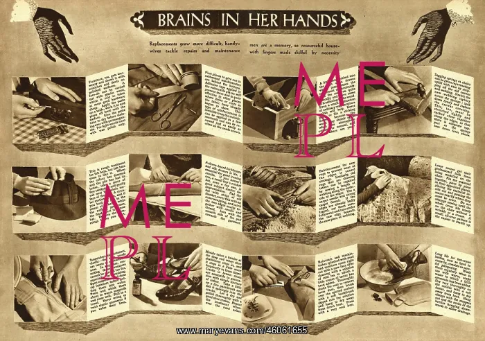 : Mending household items 1943 : Mending household items 1943