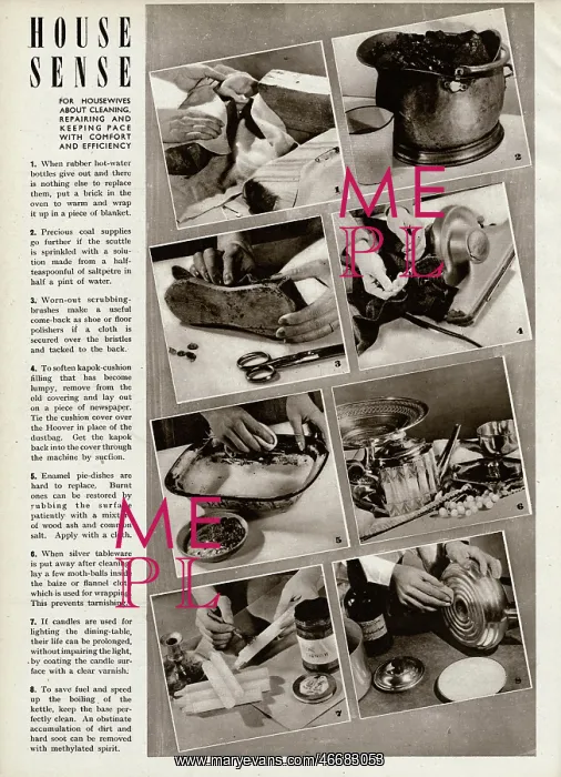 : Mending household items 1944 : Mending household items 1944