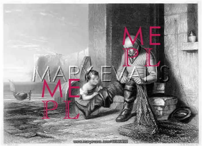 : MENDING A NET / C1840 : MENDING A NET / C1840