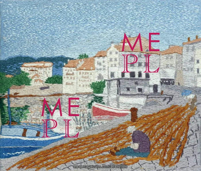 : Mending Nets, Corsica ' embroidery : Mending Nets, Corsica ' embroidery