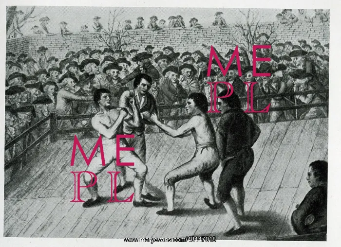  : Mendoza and Humphries in a boxing match