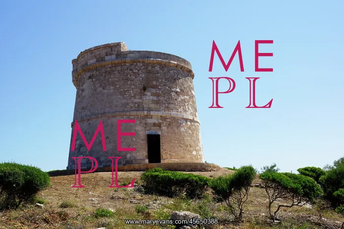 : Menorca, Punta Prima, Sandy Bay: Old Watchtower : Menorca, Punta Prima, Sandy Bay: Old Watchtower