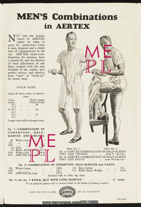 : MEN'S COMBINATIONS : MEN'S COMBINATIONS