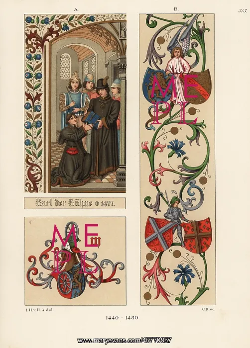 : Men's costumes of the mid 15th century : Men's costumes of the mid 15th century