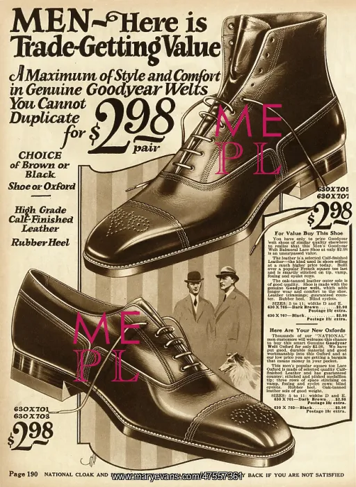 : Men's shoes 1924 : Men's shoes 1924